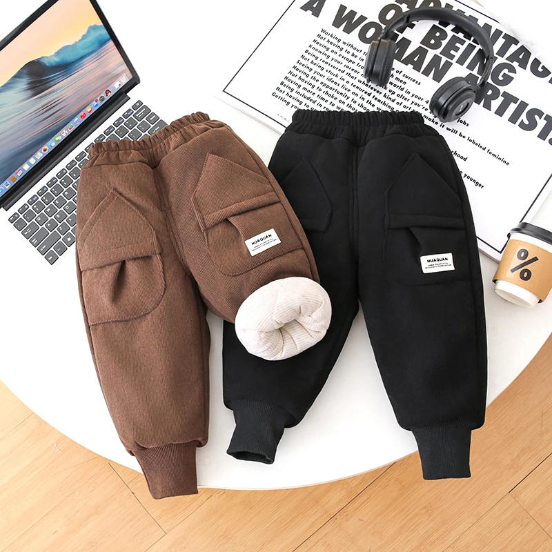 儿童棉裤冬季加绒加厚男童女童外穿棉裤宝宝四层夹棉长裤子保暖