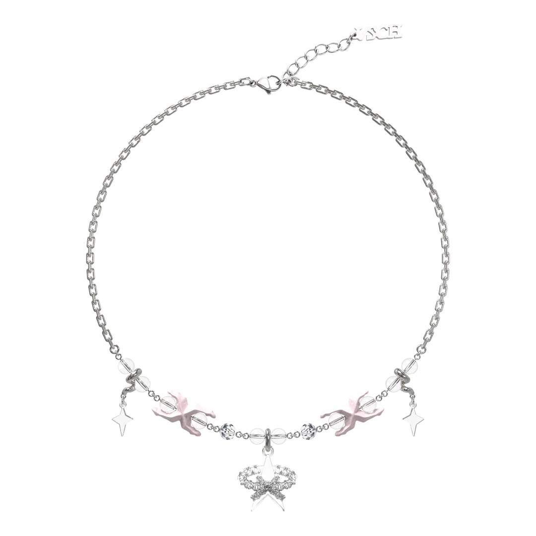 VSCH 合金树脂项链 结后余生系列 蝴蝶结环绕星星项链小众 男女