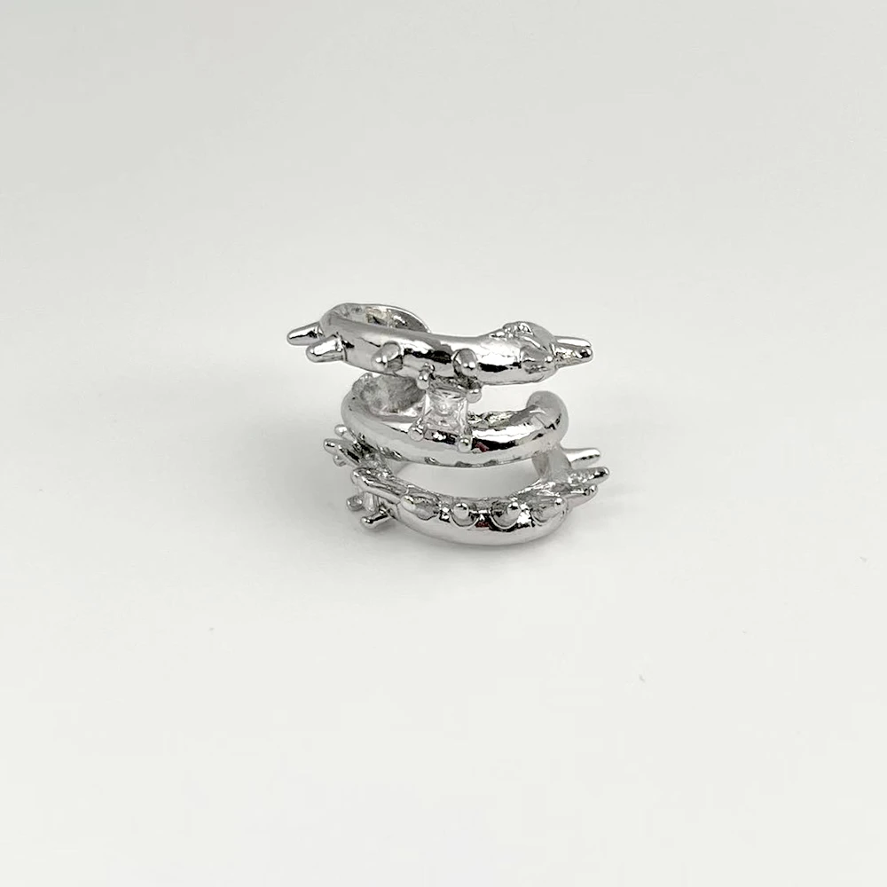 合金戒指 T31-时尚复古戒指百搭耳钉气质轻奢甜酷风耳骨夹