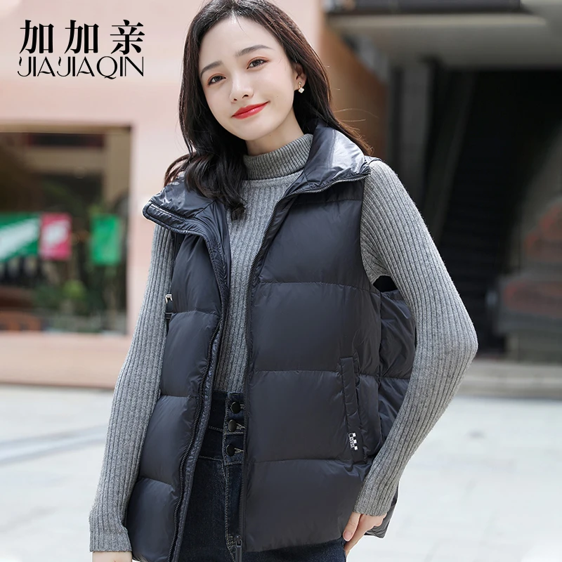 加加亲新国标90鸭绒时尚修身显瘦情侣同款保暖羽绒服马甲2705