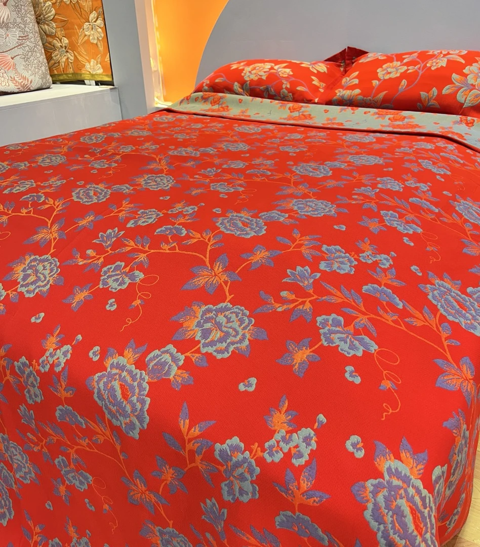 红富贵2*2.3米单品 床盖四季通用红色加厚结婚喜庆多功能