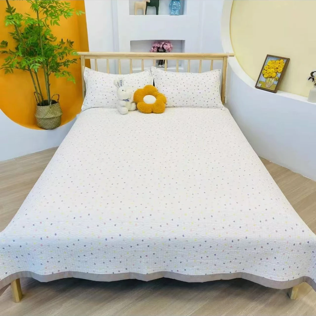 波点床盖绗缝加厚秋冬季榻榻米床盖透气软垫舒适柔软防滑A类双面
