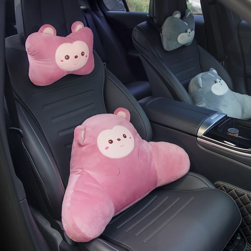 汽车头枕护颈枕车载可爱卡通靠枕一对座椅枕头抱枕腰靠垫车内用品