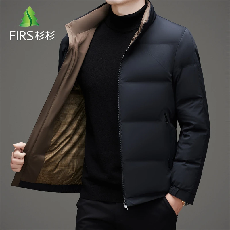 FIRS/杉杉【90白鸭绒】男士冬季时尚保暖加厚立领90白鸭绒羽绒服