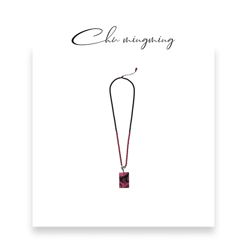 非金属仿珍珠项链 【CHU/2024SSNEW】《桃粉》吊坠拼接项链SP304