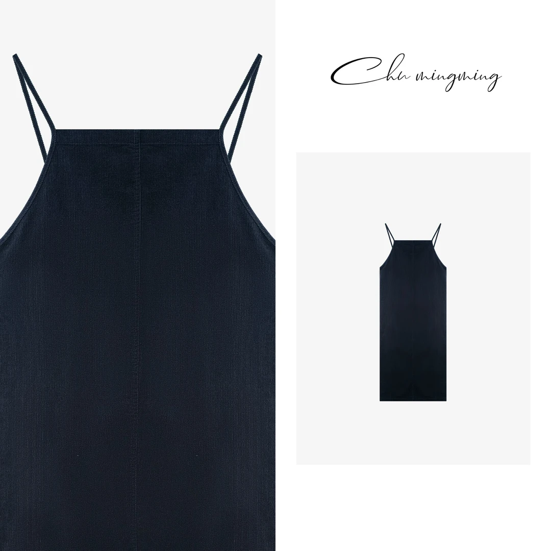 【CHU/2024SSNEW】原创设计《海市》显瘦气质时尚暗条纹吊带裙FF6003