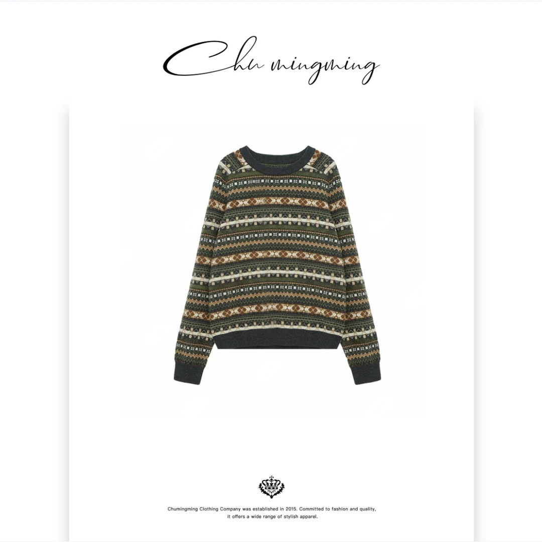 【CHU/2024SSNEW】原创设计《花事》圆领提花毛衣AAMU52