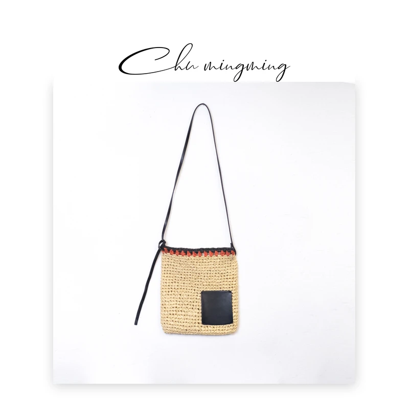 【CHU/2024SSNEW】原创设计拼色编织斜挎包SP24140