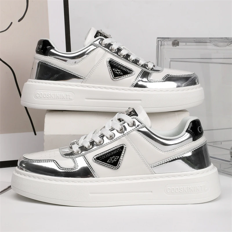 秋季白色百搭时尚休闲男士柔软舒适潮鞋学生厚底低帮脚感男鞋