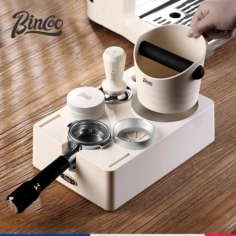 Bincoo家用咖啡压粉底座渣桶一体多功能收纳布粉器具不粘意式器具