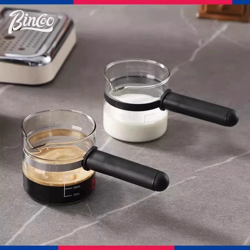 咖啡小奶盅意式咖啡尖嘴司盅杯带刻度萃取浓缩杯手柄大容量摩卡壶