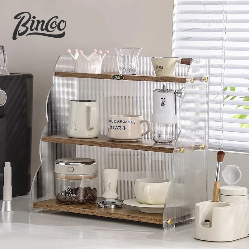 Bincoo咖啡器具收纳柜家用收纳架压粉器布粉器吧台器具工具置物架