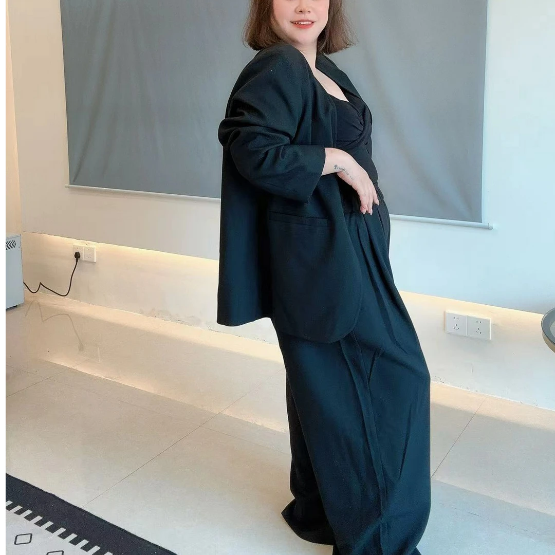 8063陈巴黎时尚西服西装显瘦直筒气质百搭宽松韩版西服外套