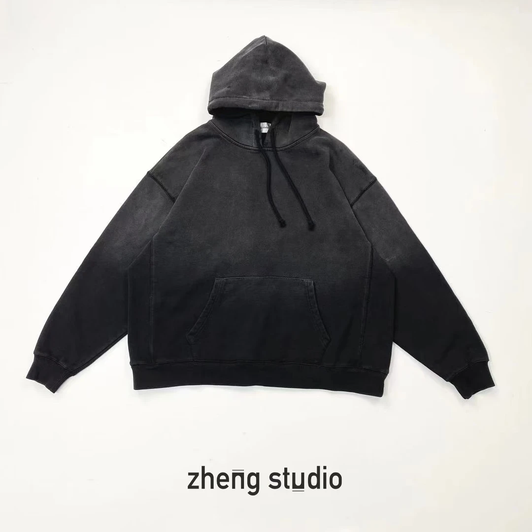 9668#喷砂渐变 重磅卫衣