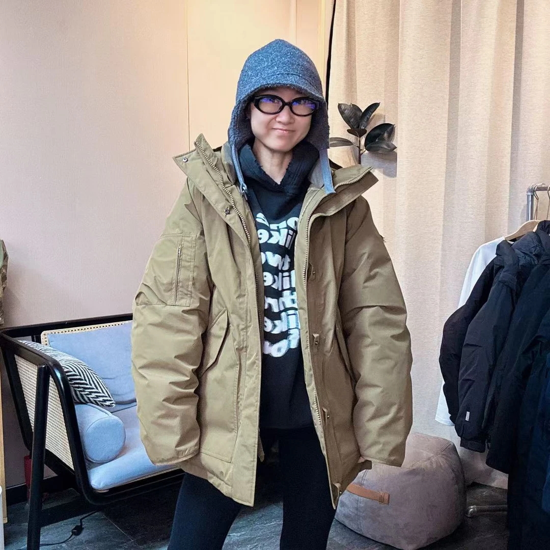 中长款连帽 硬壳羽绒服#241106