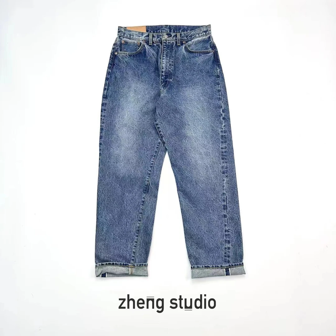 雪花水洗 纽缝裤线 赤耳牛仔裤