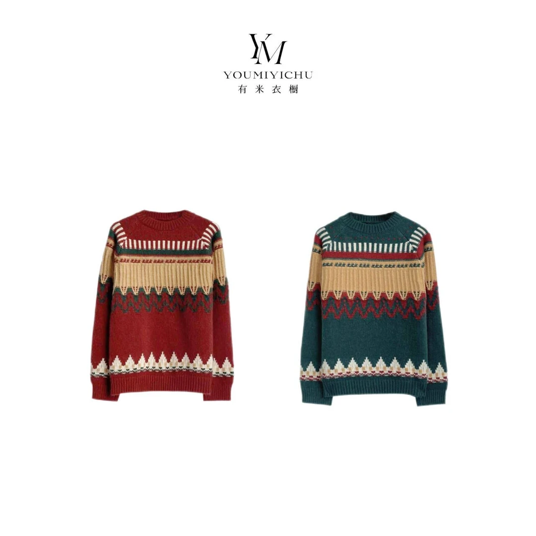 Y.M | 费尔岛 复古慵懒风气质软糯套头针织毛衣4085