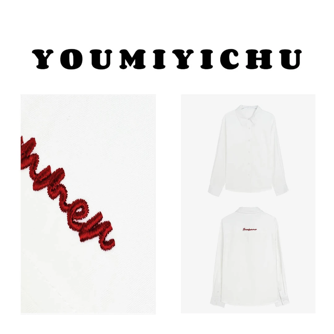 Y.M | 天使爱美丽 莱赛尔棉 极简小众设计款韩系刺绣衬衫6061