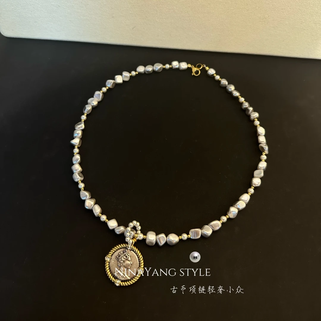 雲涌之丽 钛钢仿珍珠项链 【古币项链】轻奢女王小众DMN0702