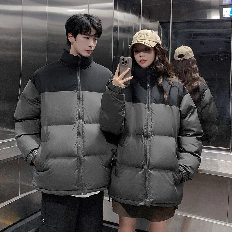 秋冬棉服新款成熟痞帅男装情侣休闲韩系高级感百搭男士撞色男棉衣