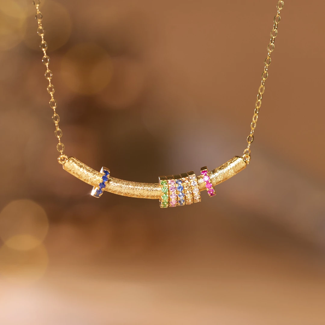 【歪歪】彩蓝宝锁骨链*18k金镶嵌U9171