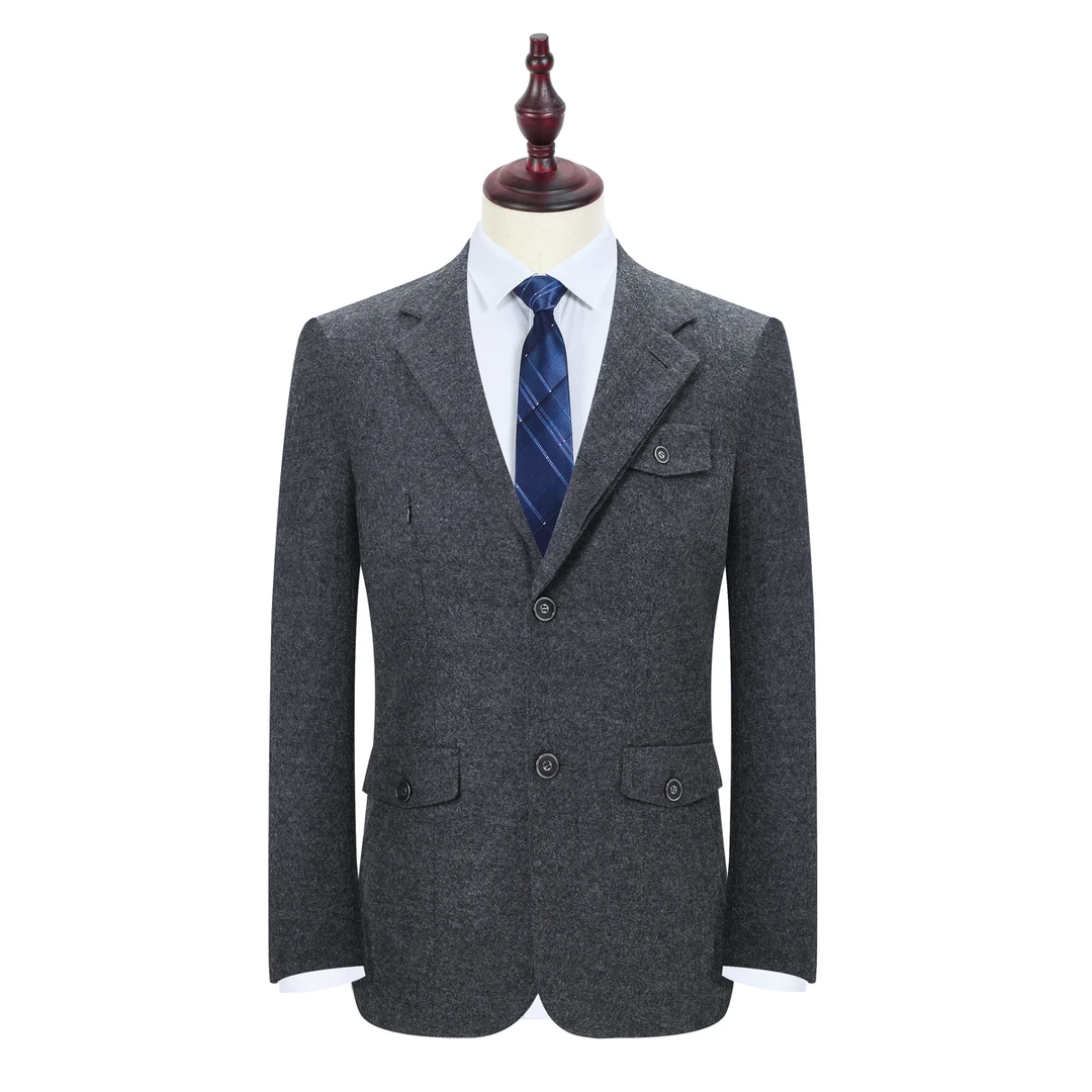 D11376单西  秋冬新款男士毛呢西装商务休闲便西灰色男