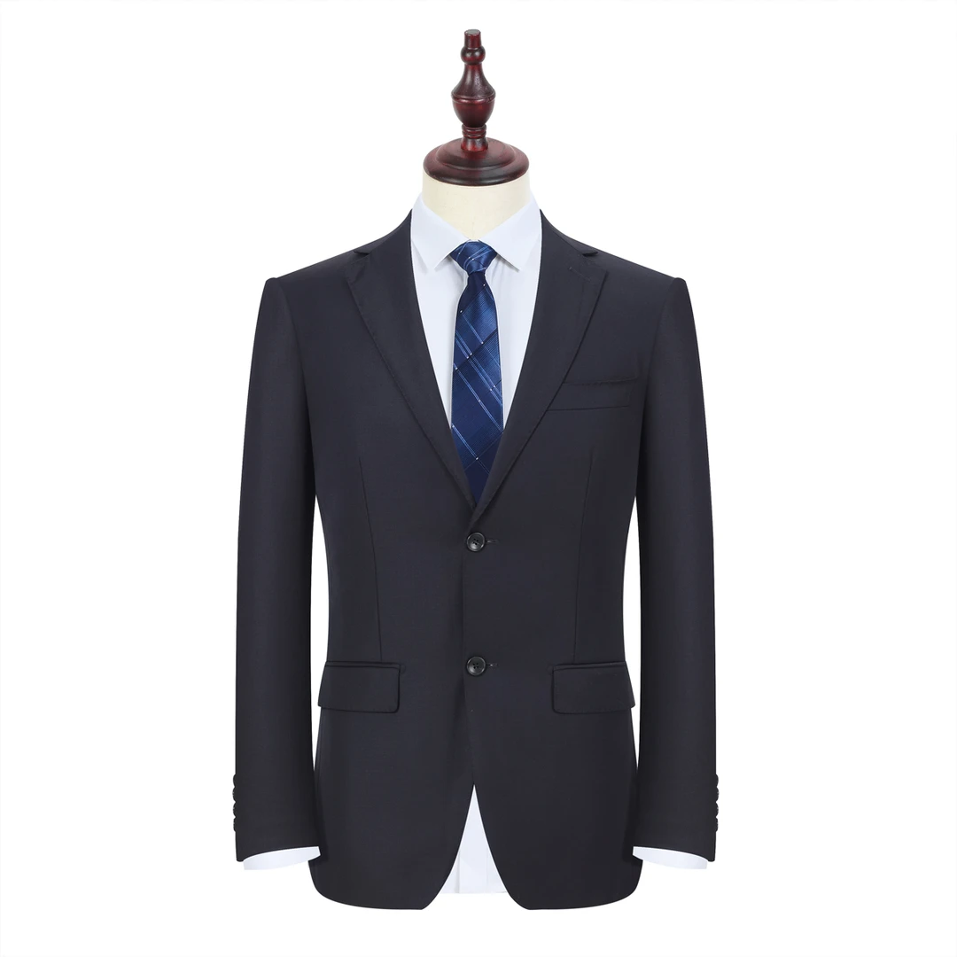 13XF04单西 男士二扣深蓝色修身西服平驳领 后中开叉