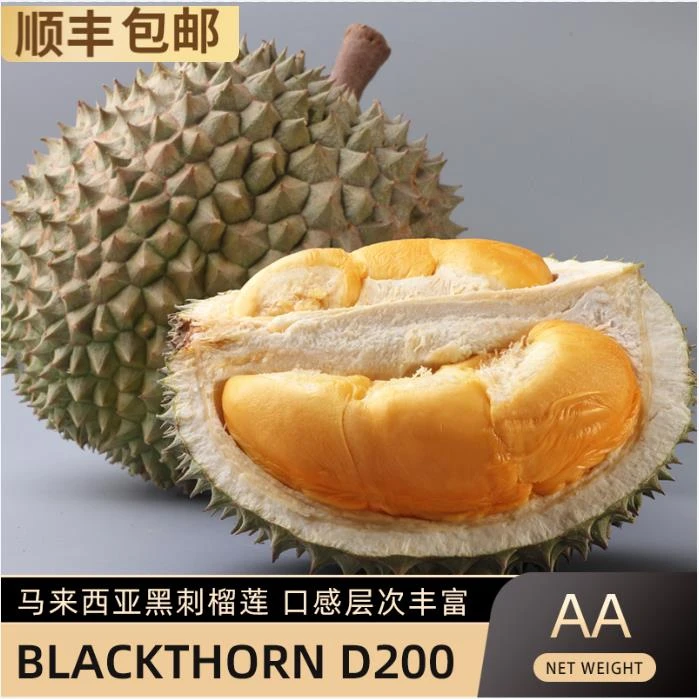 (黑刺榴莲)d200马来西亚正宗猫山王榴莲d197液氮冷冻果肉顺丰包邮