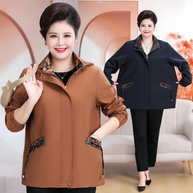 230斤可穿#秋冬新款时尚大码妈妈外套#加大加肥遮肉显瘦