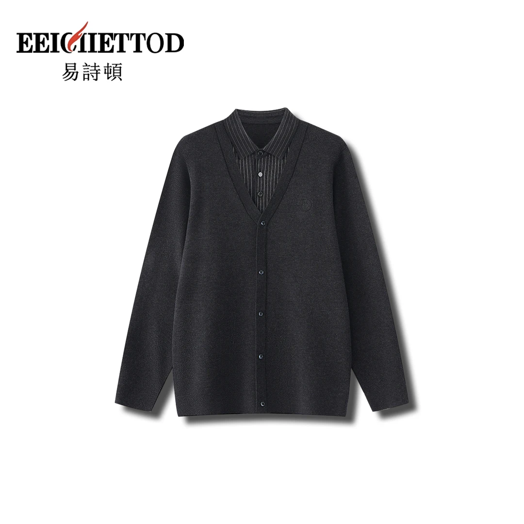 【钱老板专享】易诗顿男装秋冬高端假两件开衫B100-YN556