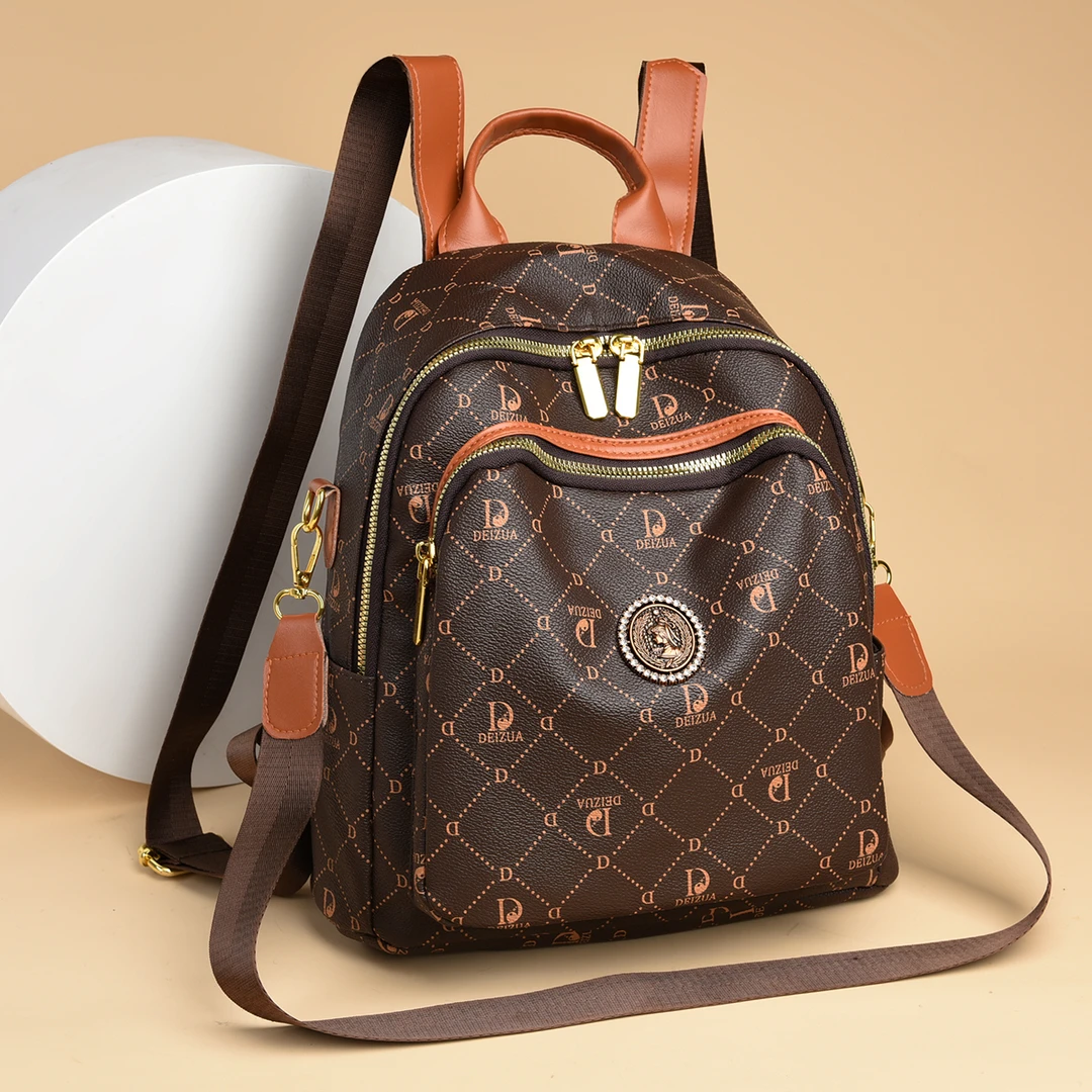 【长28宽30厚12】时尚复古休闲百搭简约潮流双肩包DZ010