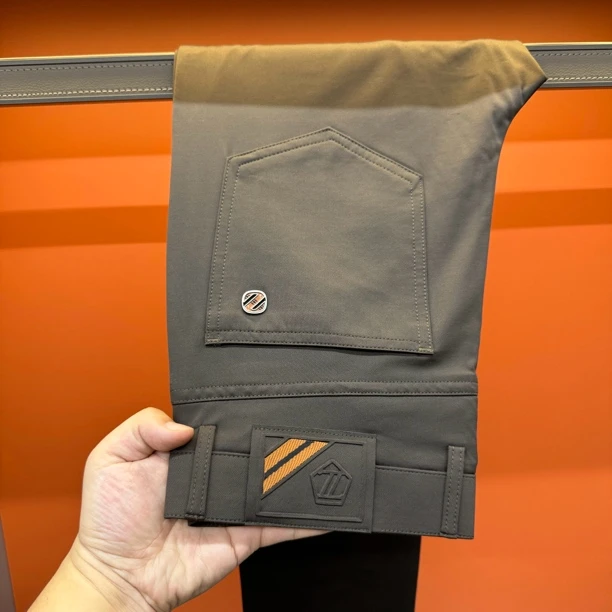 春季新款针织锦纶四面弹力修身小脚小直筒休闲裤有型百搭时尚男裤