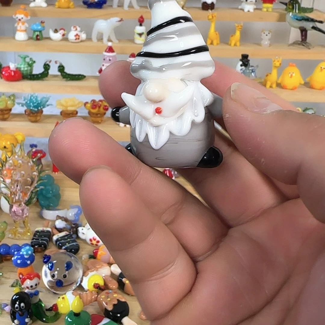 【闪购商品】琉璃手工艺品y****玩黑白圣诞老人
