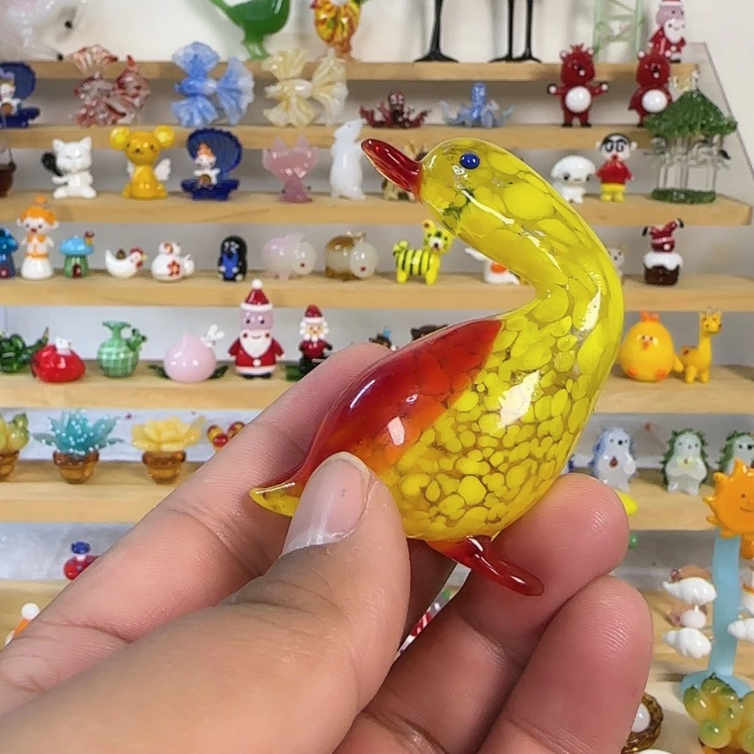 【闪购商品】琉璃手工艺品咖*粉黄色鸭子