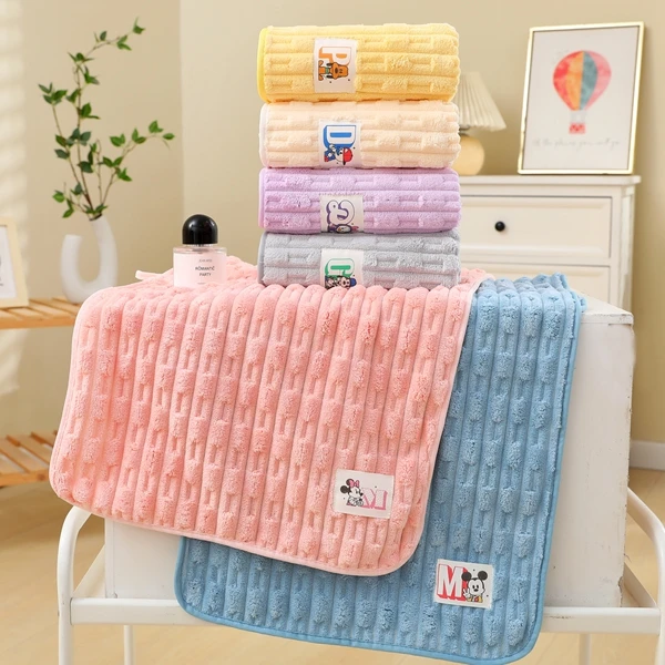 【官方正版】Disney迪士尼简约家用珊瑚绒超软柔软洗脸毛巾吸水