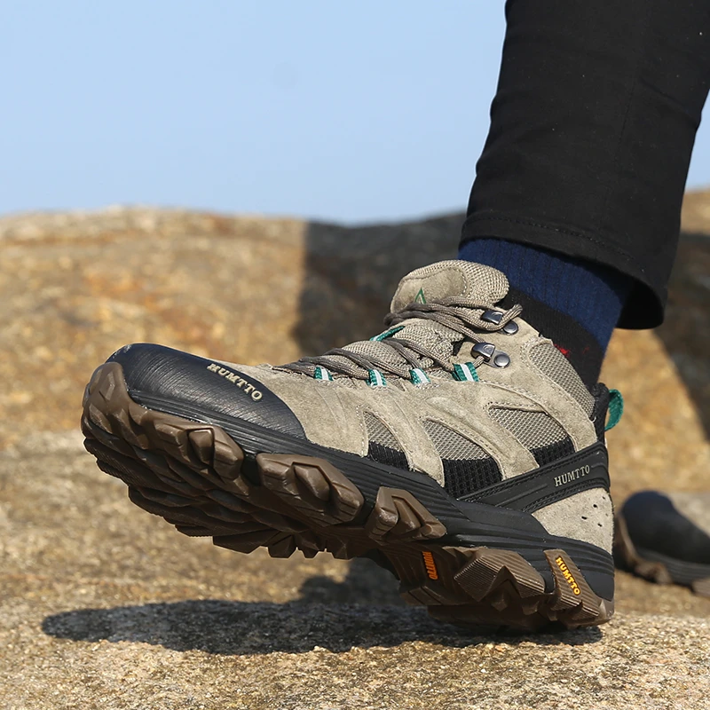 悍途登山鞋男秋冬新款高帮轻便防滑户外鞋情侣款耐磨橡胶底爬山鞋