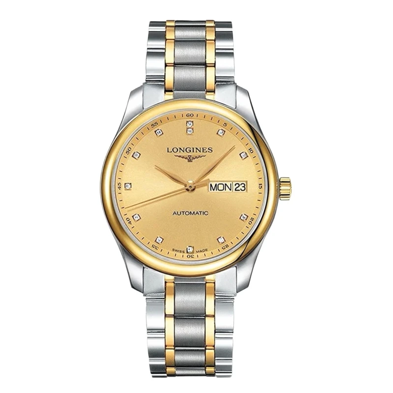 99新  99新 Longines/浪琴 余/名匠755金钻金盘双历/表径38.5
