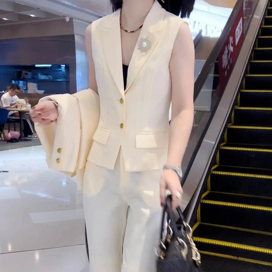 MISIYU【LQF马甲套】2024新品 轻奢气质时尚显瘦马甲套装JP24378