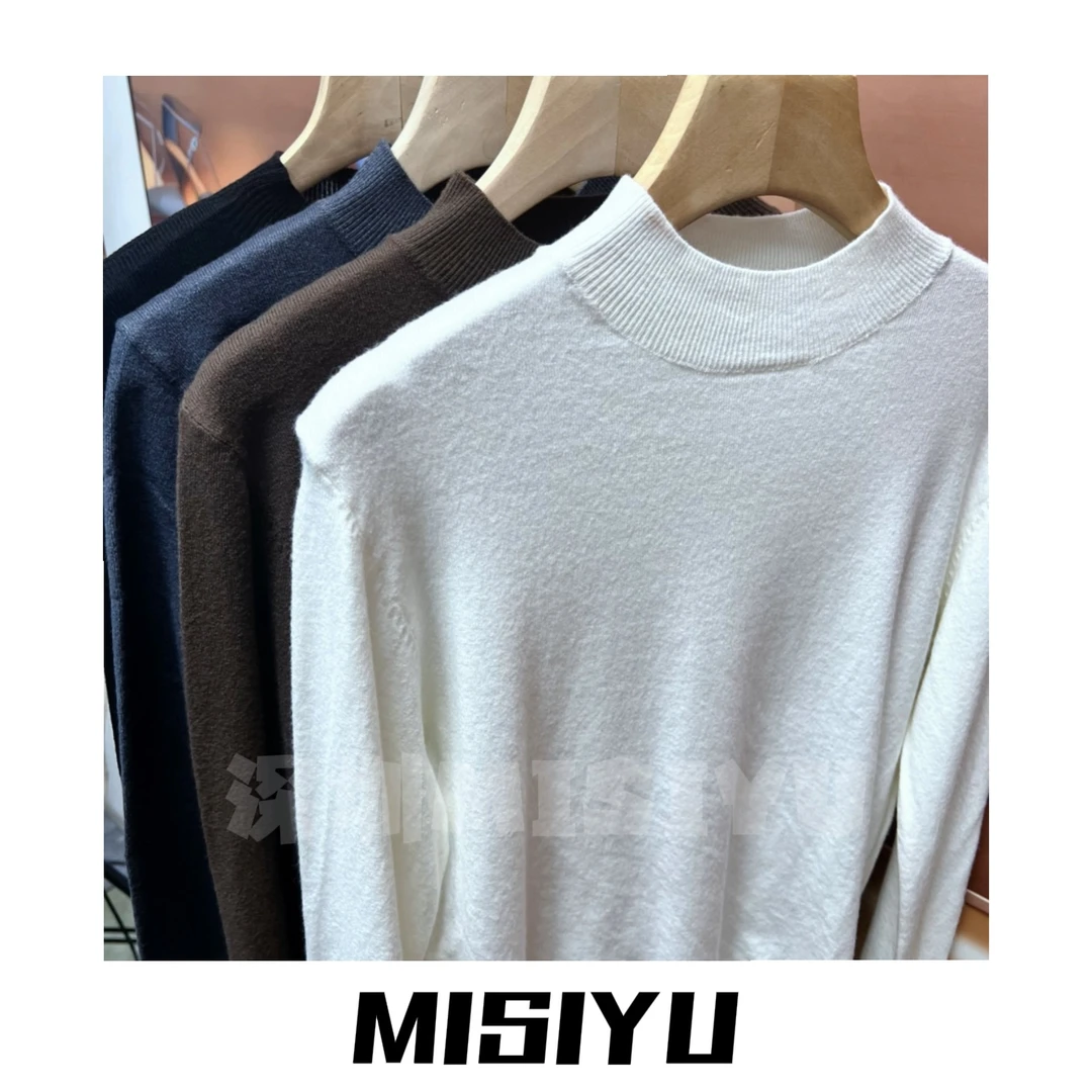 【MISIYU】百搭时尚半高领纯色针织百搭打底羊毛衫保暖毛衣2311