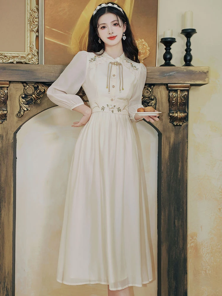 锦瑟丨春装新中式复古高级感小众设计连衣裙超仙女气质显瘦长裙子