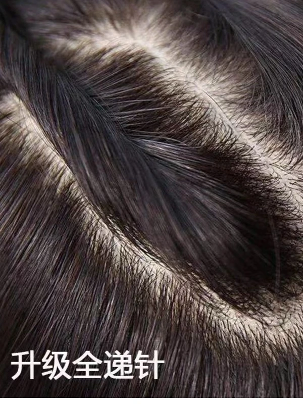 全递针仿真头皮真人发丝仿肤男士假发欧安透气生物隐形无痕补发片