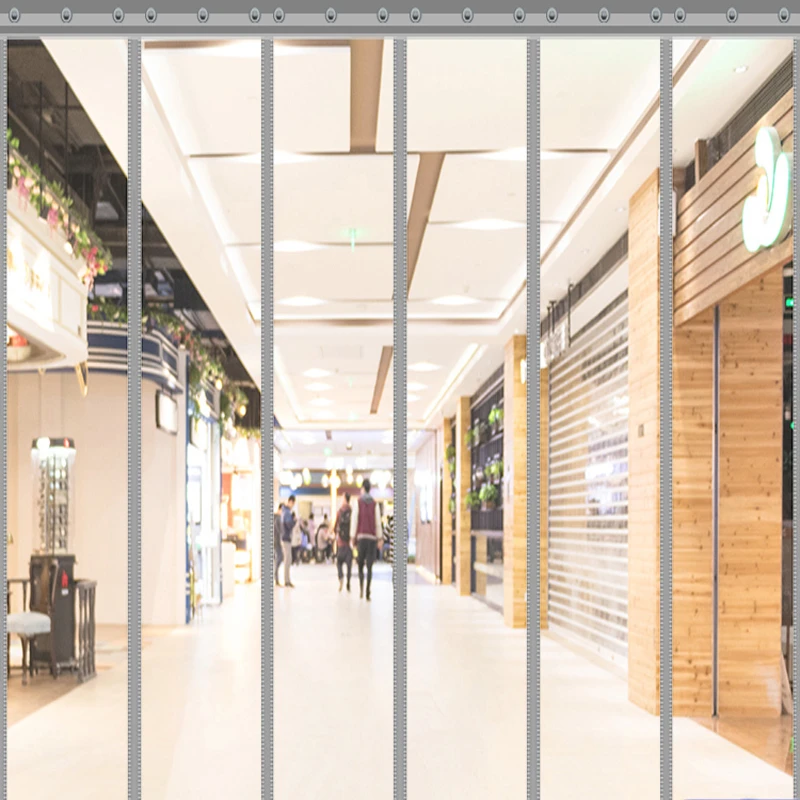 空调门帘磁吸挡风隔热商用隔断帘磁铁自吸家用透明塑料PVC软门帘