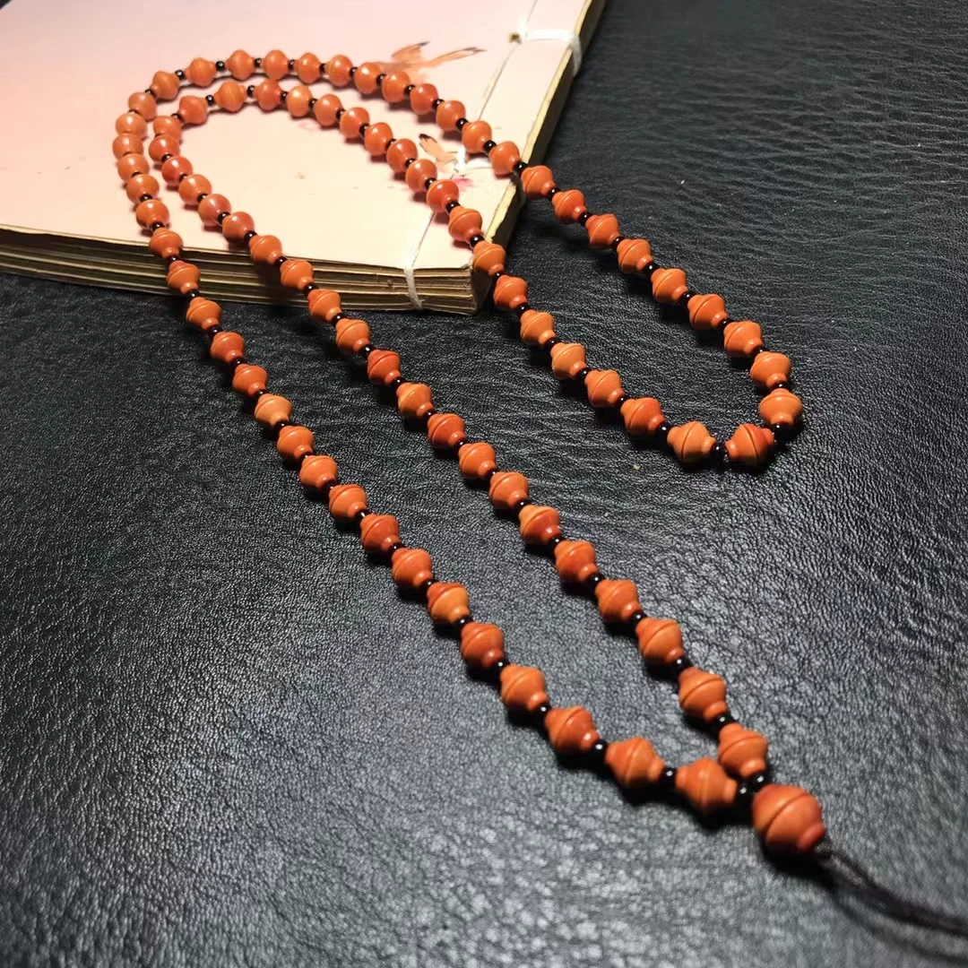 橄榄核6*3.5mm金饭碗链子吊坠绳挂件绳脖挂文玩配饰把件周长70cm