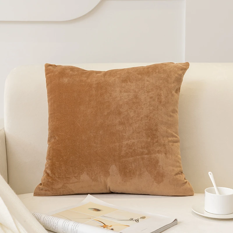 抱枕  纯色简约靠垫含芯加厚方形正方形大号垫腰靠枕靠背垫