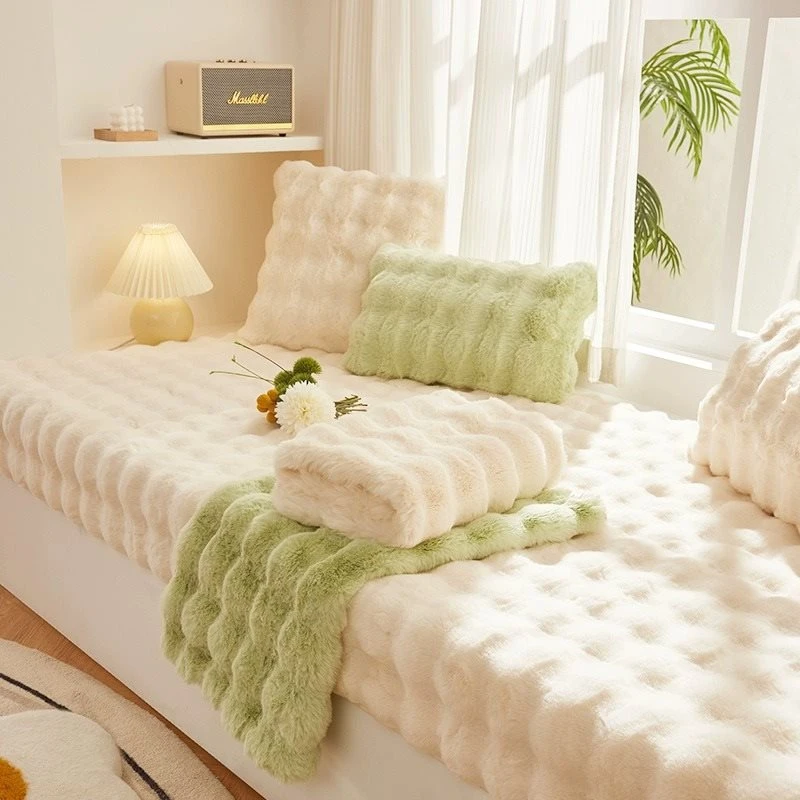 【70宽】兔兔绒飘窗垫窗台垫冬季新款坐垫子沙发毯茶几毯地毯床边毯