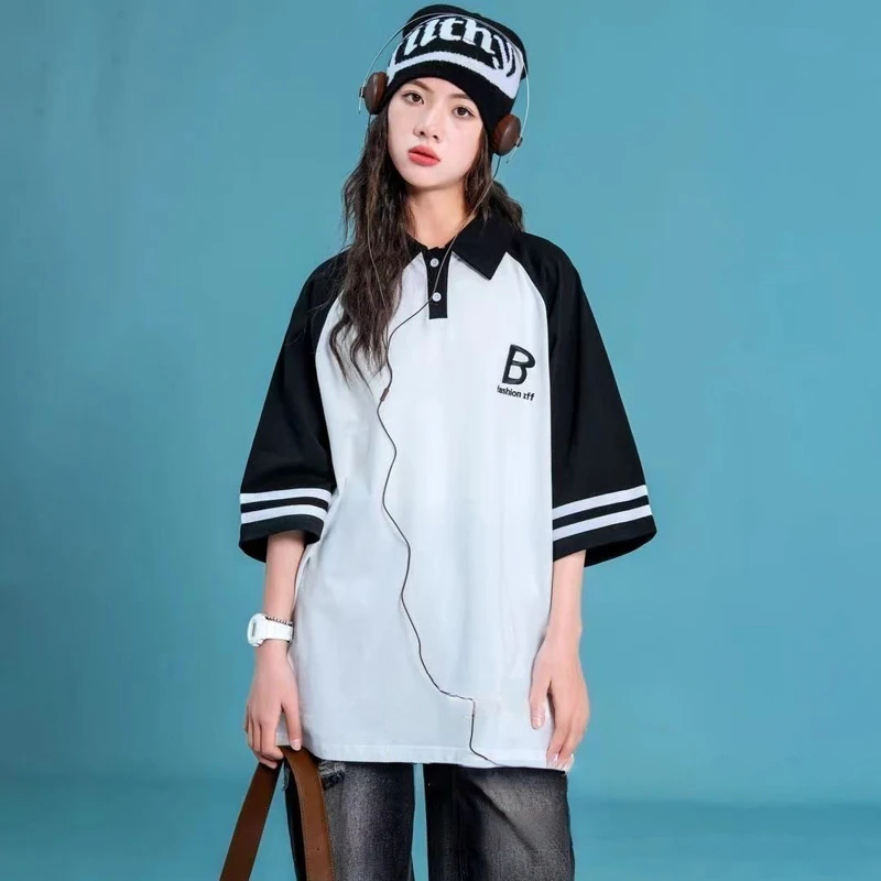 童装儿童中大童夏天体恤夏季半袖女童短袖夏装女孩上衣服运动时尚