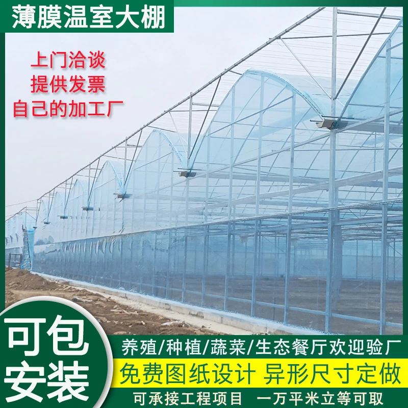 连栋温室薄膜大棚连体大棚玻璃温室肩并肩简易连体搭建蔬菜种植