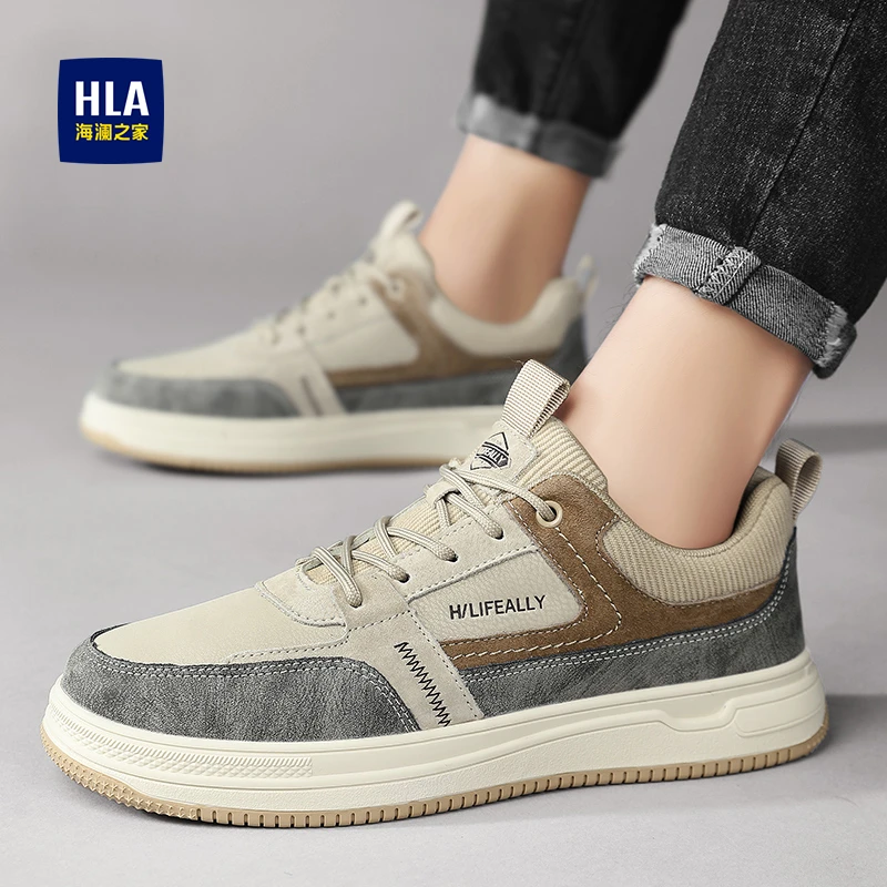 HLA/海澜之家2025秋冬潮鞋男士防滑休闲秋冬时尚潮流百搭低帮鞋子