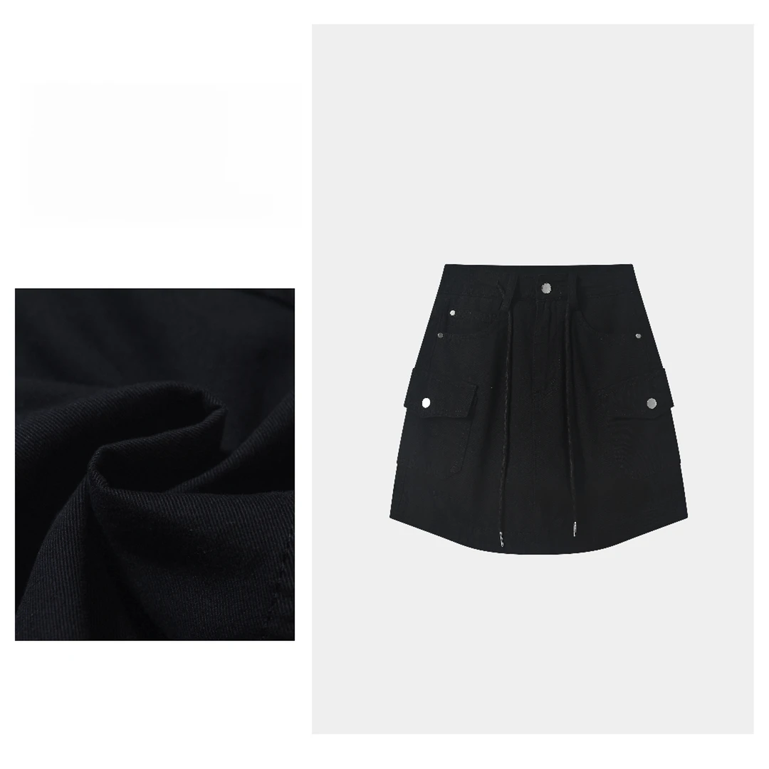 D.cousin 新款简约百搭显瘦高腰工装牛仔半身裙 88751