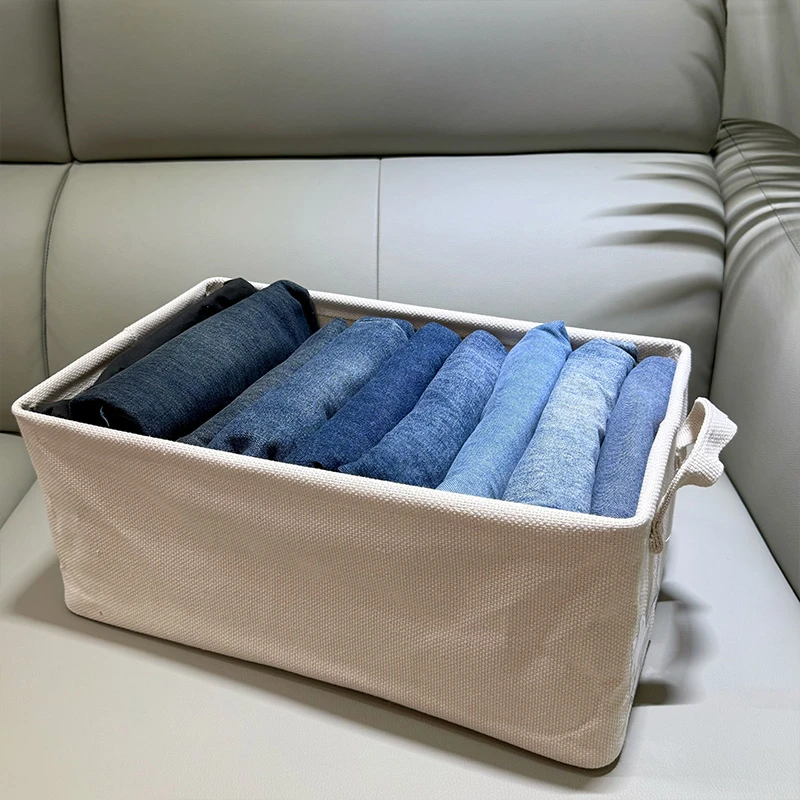 【老式织棉】新款裤子收纳盒衣服收纳整理可水洗可折叠家用收纳筐